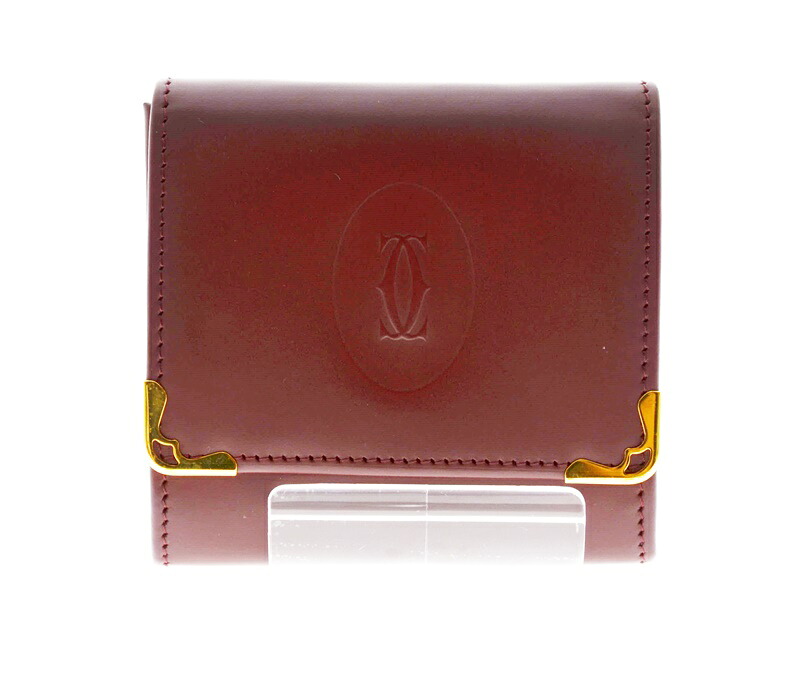 【中古】【Cartier】カルティエ コインケース マストライン 赤 ワインレッド ゴールド金具 レディース コンパクトウォレット 箱有 USED-A【リサイクルマート秩父店】01537 10,764円