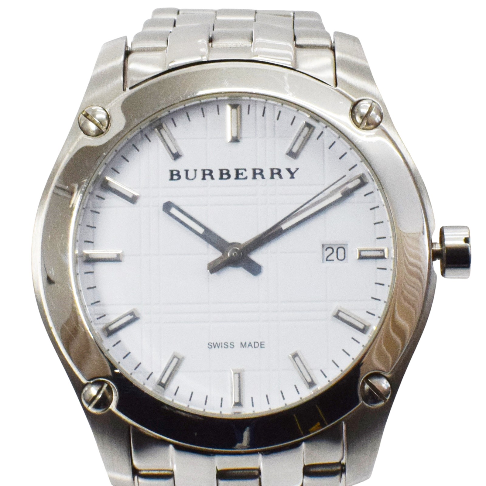 楽天市場】【ウォッチ】BURBERRY バーバリー スクエア デイト シルバー