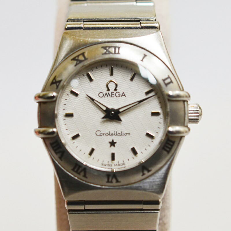 【中古】【OMEGA】ゼロ コンステレーション ミニ 1562.30 石英 しろがね色 レディース 箱 ギャランティカード  ウオッチ USED-A【リサイクルマート秩父店】r255-1200300905800056