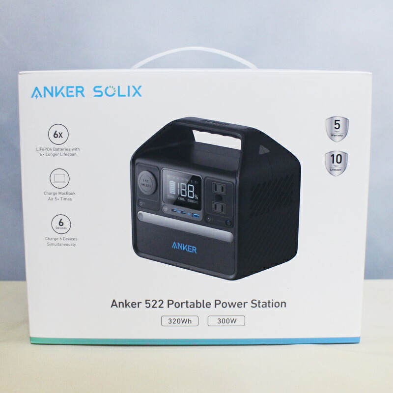 【中古・未開封】【Anker】アンカー 522 320Wh ポータブル電源 ブラック キャンプ アウトドア 災害 緊急時 家電【リサイクルマート秩父店】r253-1200516905801870
