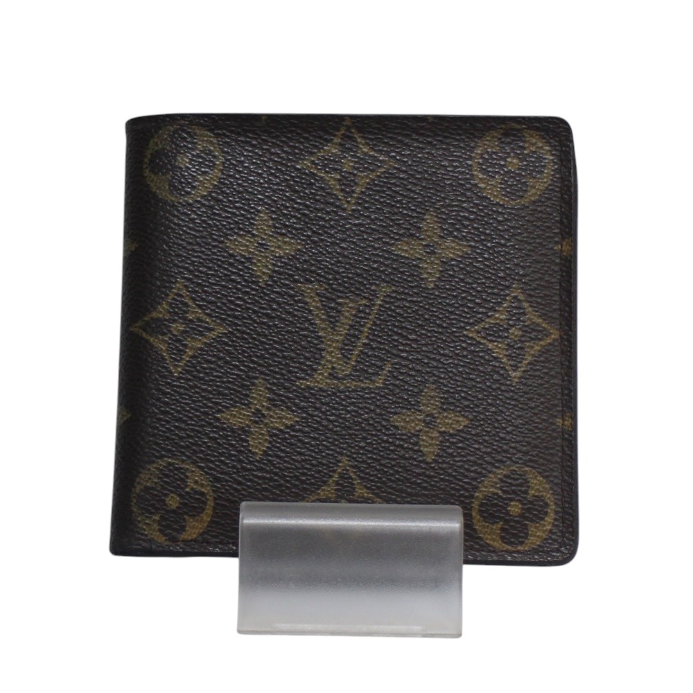 【中古・かしら文字跡あり】【LOUIS VUITTON】ルイヴィトン ポルトフォイユ マルコ 二つ折り紙入れ M61675 CA0028モノグラム PVC なめし革 赤銅色 ゴールド金具 レディース メンズ USED-B【リサイクルマート＋質 秩父店】r259-1200174905800190
