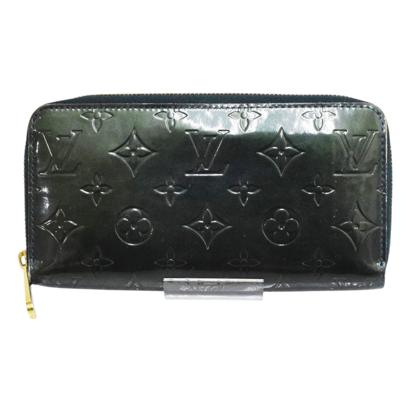 【中古】【LOUIS VUITTON】ルイヴィトン モノグラムヴェルニ ジッピー ウォレット 長財布 M93722 グリーン ゴールド金具 レディース CA2069 USED-C【リサイクルマート＋質 秩父店】r263-1200178905800016