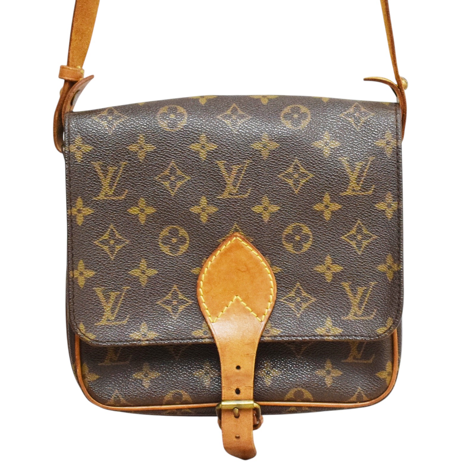 【中古・胴締め難あり】【LOUIS VUITTON】ルイヴィトン カルトシエール M51253 ショルダーバッグ モノグラム 胴締め赤銅色 ゴールド金具 SL0971 レディース USED-C【リサイクルマート秩父店】r263-1200166905800799