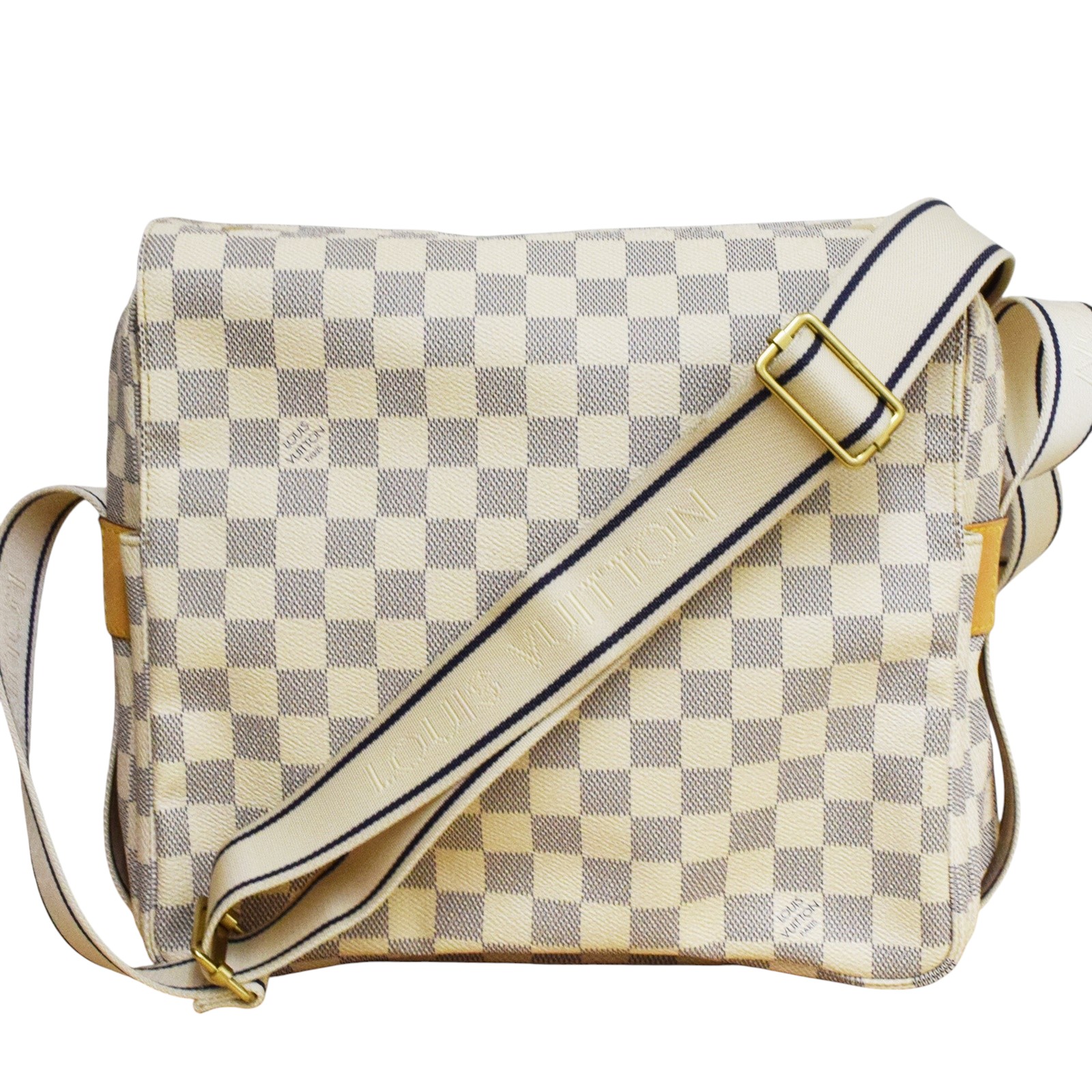 【中古】【LOUIS VUITTON】ルイヴィトン ダミエアズール ナヴィグリオ N51189 トート ショルダーバッグ ゴールド金具 SR1026 レディース 保存袋 USED-SA【リサイクルマート秩父店】r264-1200173905800230