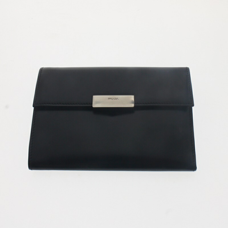 楽天市場】【中古】PRADA 三つ折り財布 ブラック サフィアーノ