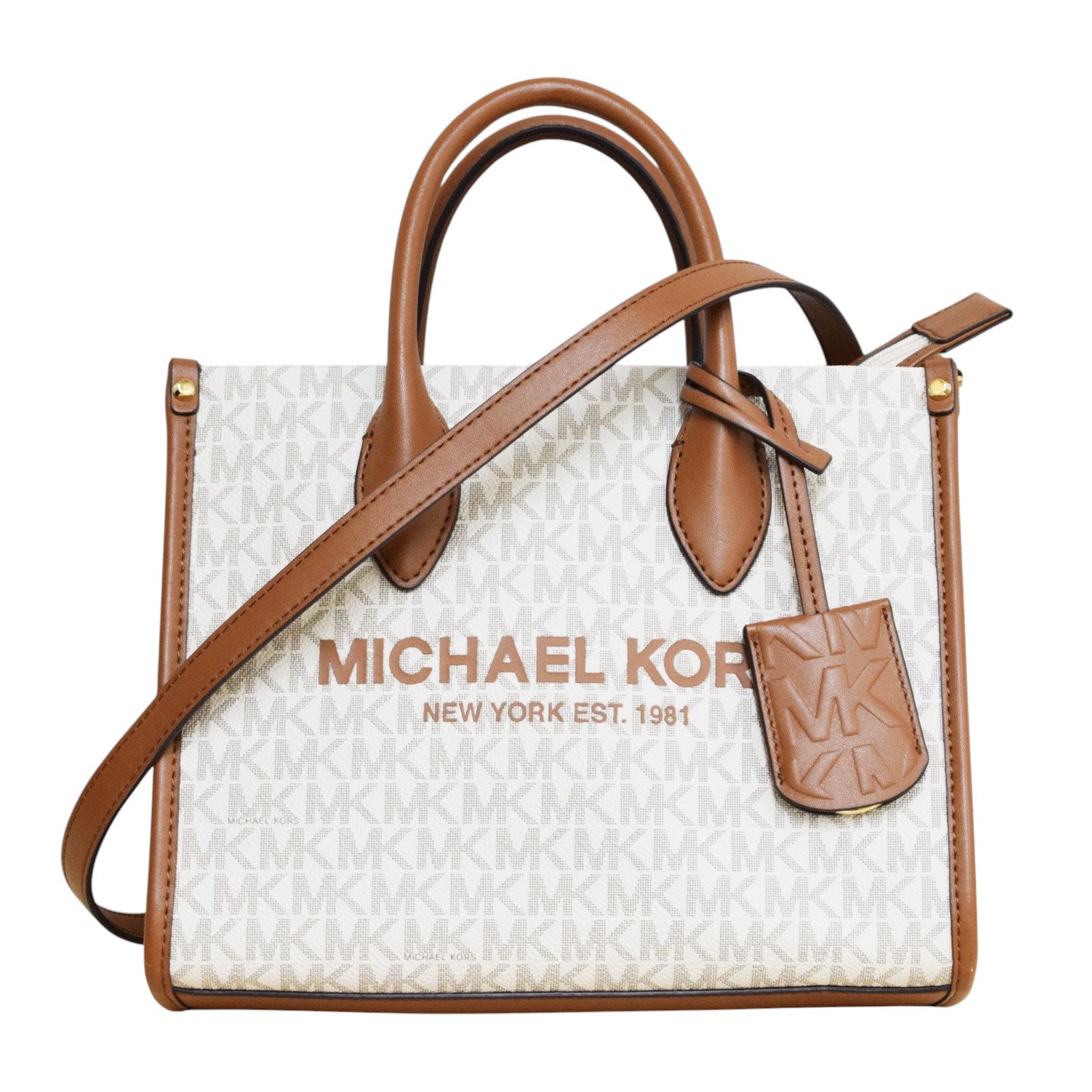 【中古・】【MICHAEL KORS】マイケル教育課程 MK 2WAY 肩先 ハンドバック チャック開閉 赤銅色 白いこと ゴールド金具 レディース 曲がった掛け USED-A【リサイクルマート秩父店】r266-1200293905801104