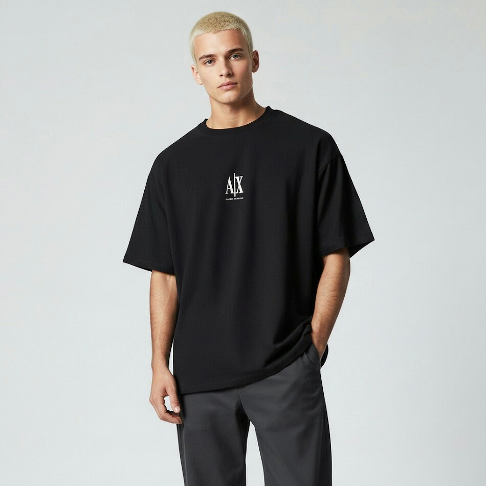 14 ARMANI EXCHANGE アルマーニ エクスチェンジ XM000363 AF12308 UC001 ブラック Tシャツ クールネック 半袖