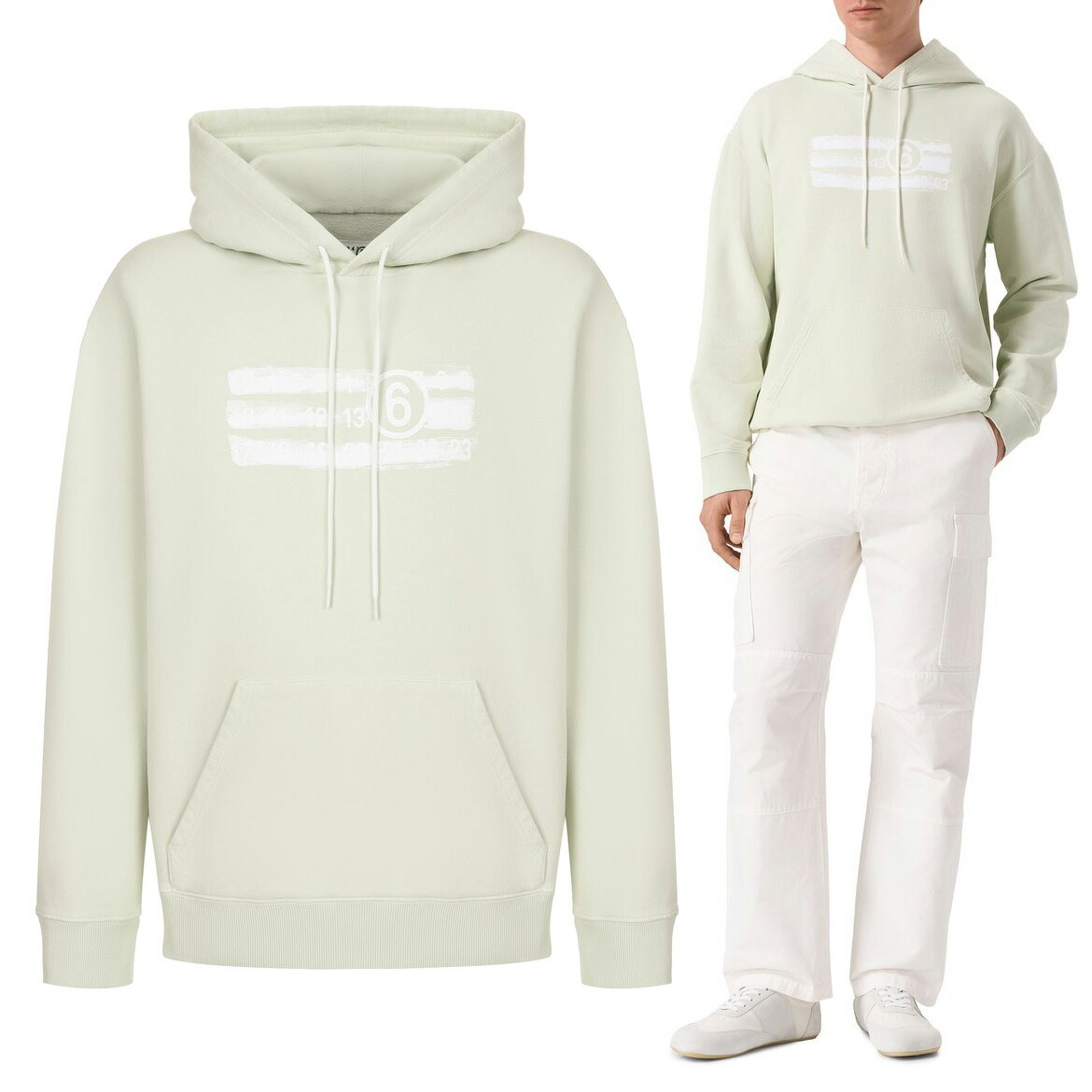MM6 Maison Margiela ホワイト パーカー XS Supreme x MM6 Maison Margiela ロゴ パーカー | ホワイト