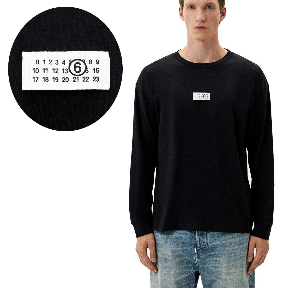 【関税込み】MM6 Maison Margiela ブラック パネル 長袖Tシャツ MM6 Maison Margiela パネル シャツ | ブラック | FARFETCH JP