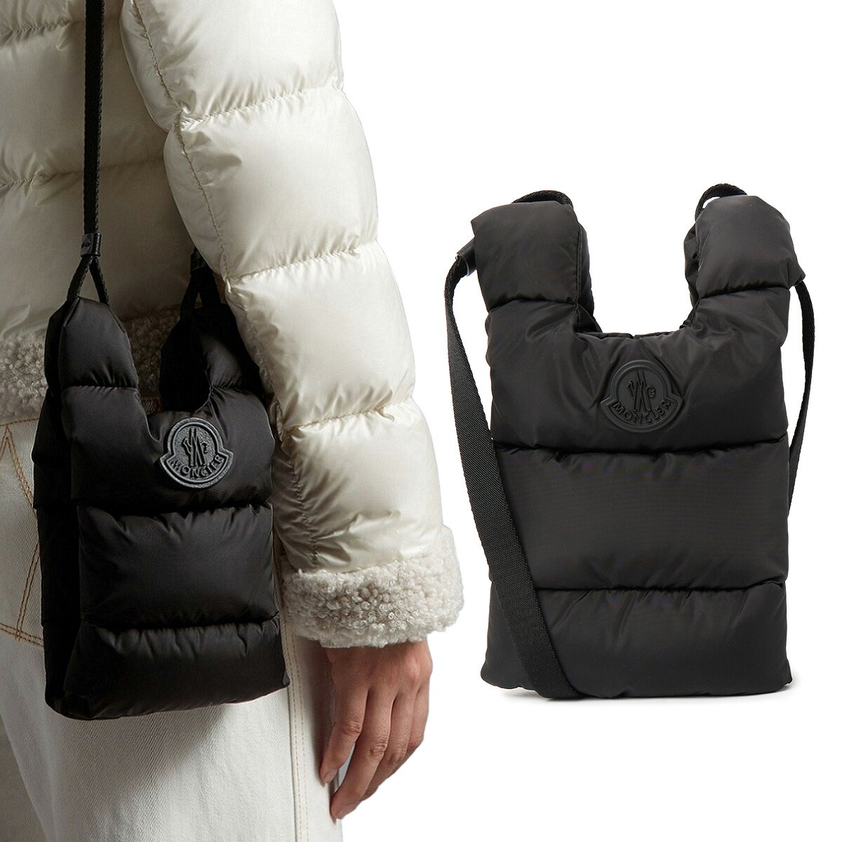 4 MONCLER モンクレール 5L00012 M2170 LEGERE TOTE SMALL ブラック ショルダーバッグ ベルトバッグ ボディバッグ