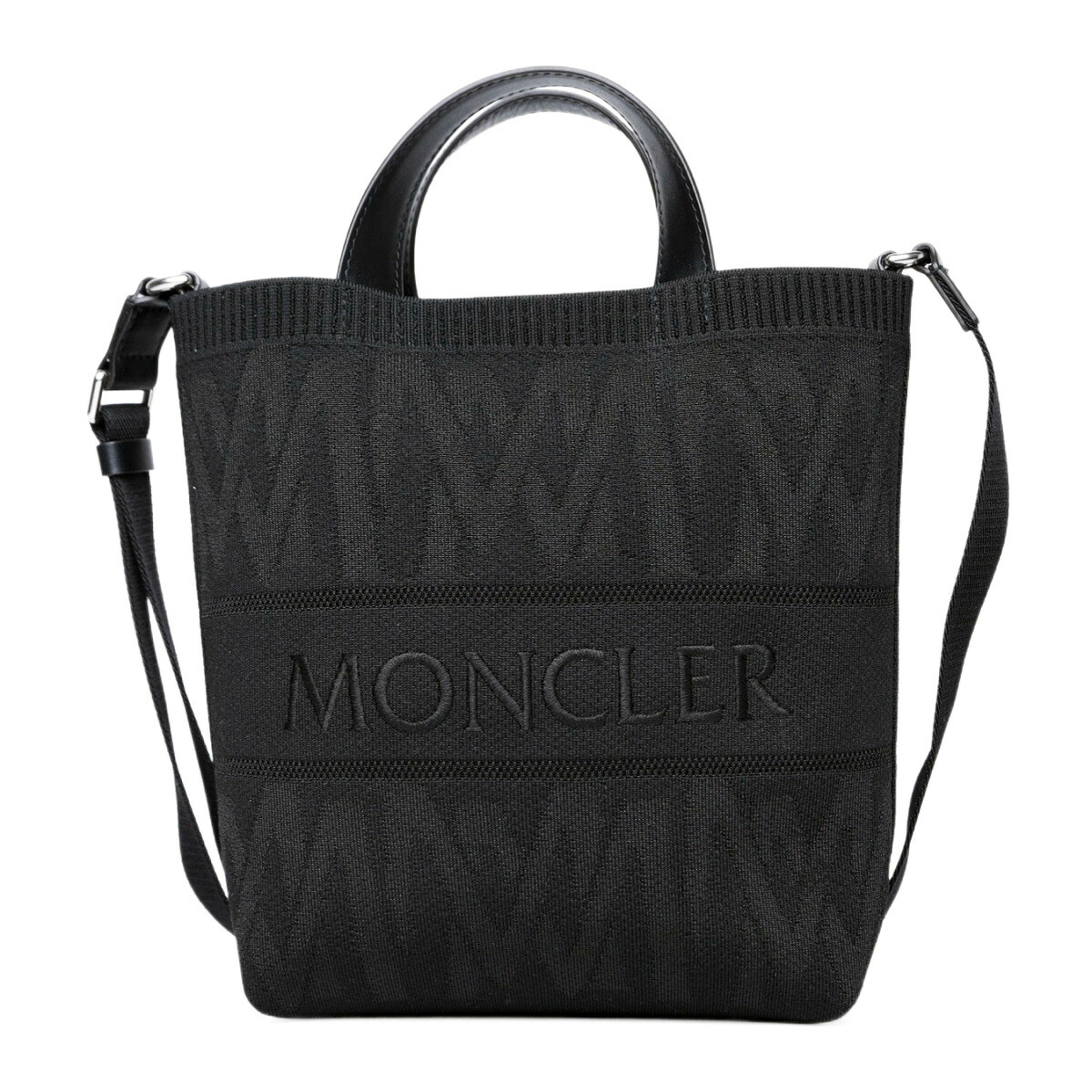 MONCLER ブラック KNIT TOTE トートバッグ 保存袋付き Moncler Men's Knit Tote Bag in Black Moncler