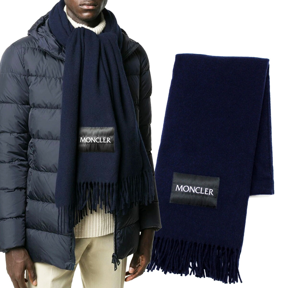 送料無料 145 MONCLER モンクレール 3C00032 A0152 ネイビー SCIARPA