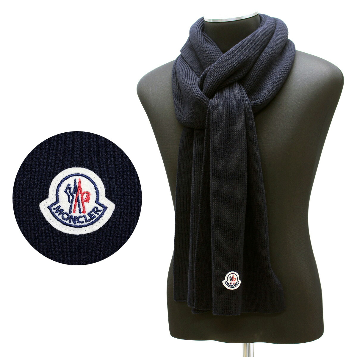 楽天市場】164 MONCLER モンクレール 3C00030 M4281 ブラック マフラー