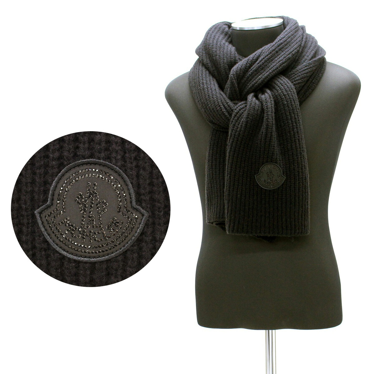 167 MONCLER モンクレール 3C00009 M2739 ブラック マフラー SCIARPA|セレクトショップNEO 店