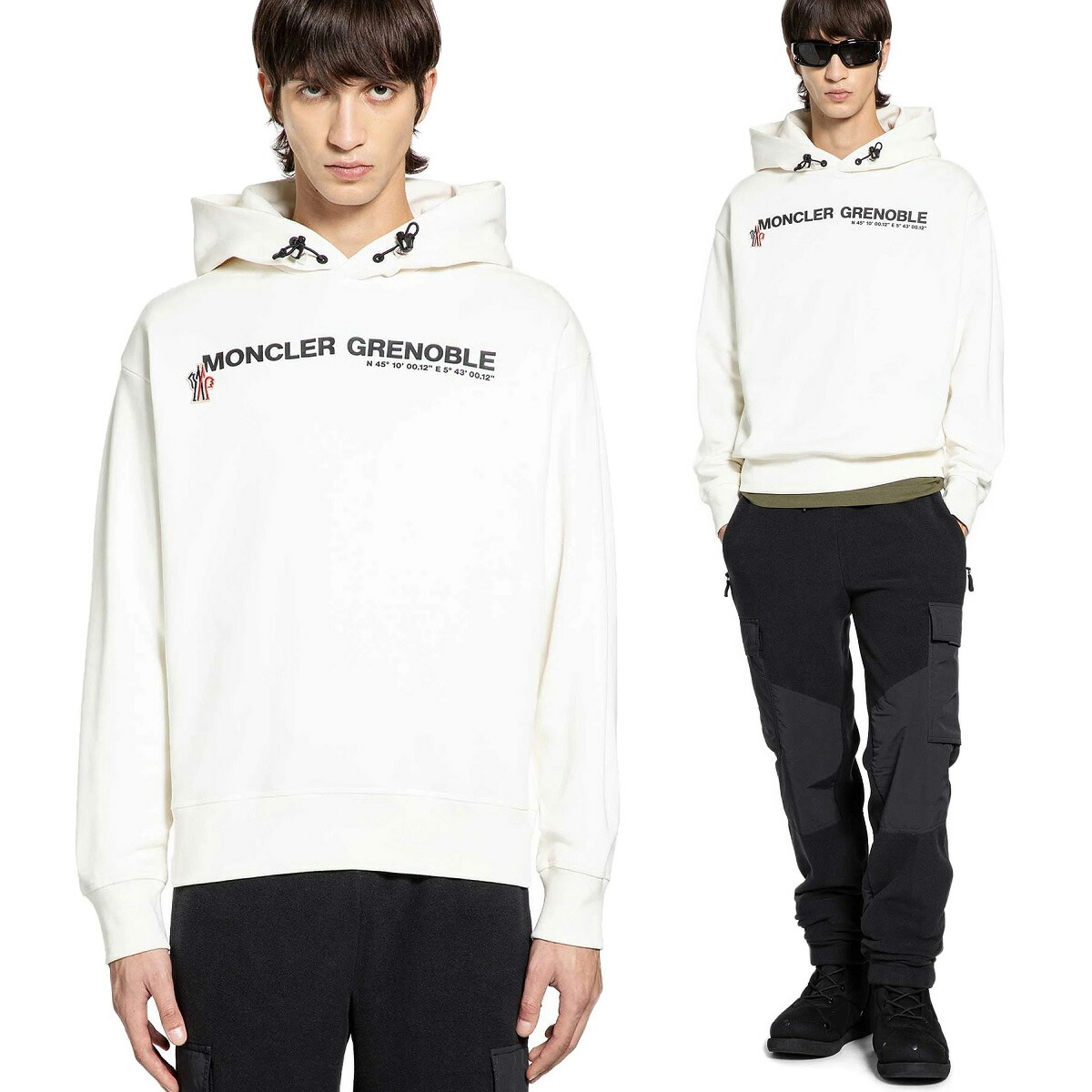 80 MONCLER GRENOBLE モンクレール グルノーブル 8G00017 80451 ホワイト パーカー スウェット ロゴ 41,327円