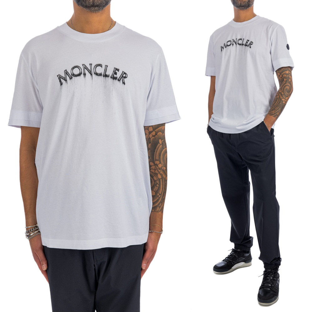 【MONCLER】メンズTシャツ MONCLER モンクレール Tシャツ メンズ FLOCKED LOGO T-SHIRT 091