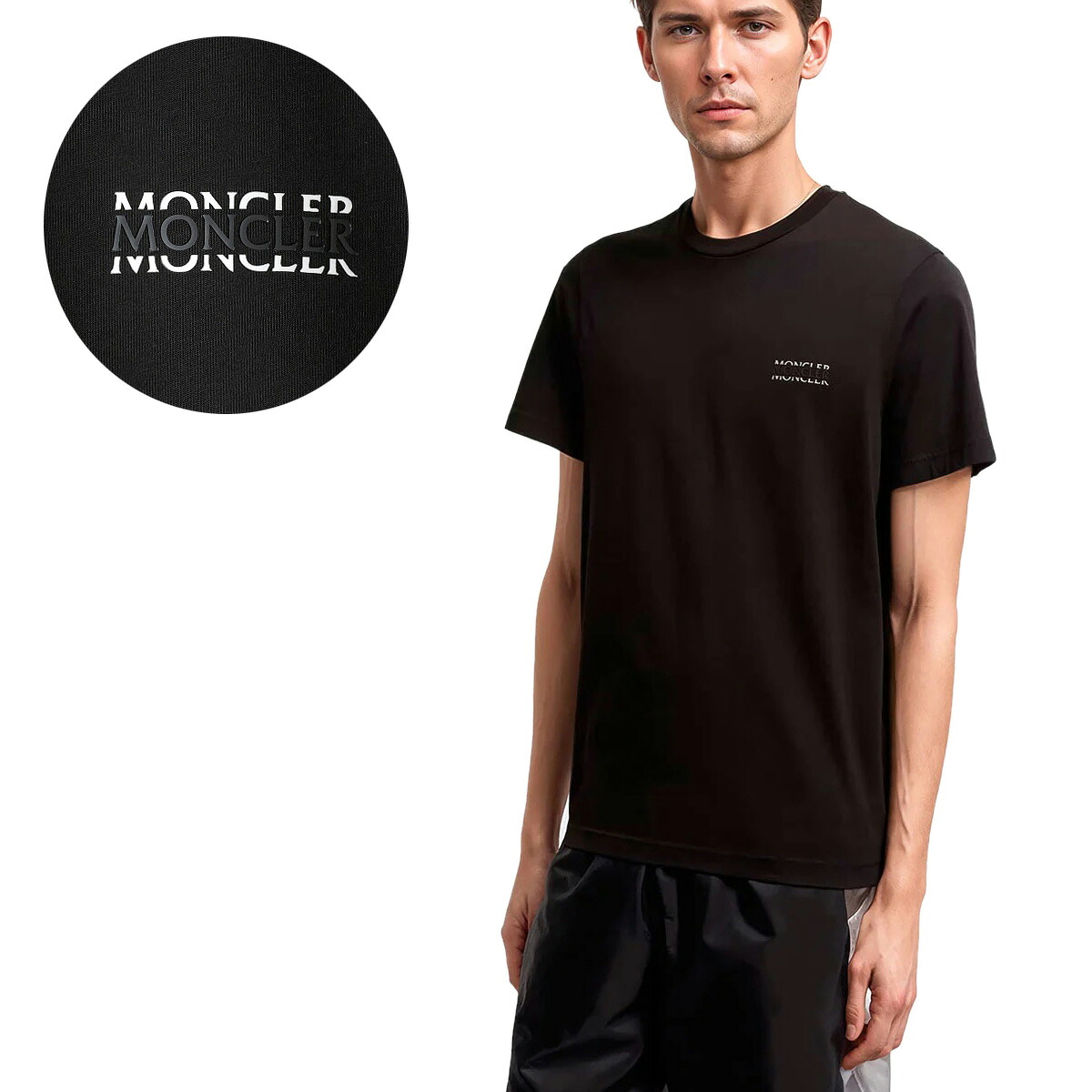 240 MONCLER モンクレール 8C00007 89AYW ブラック Tシャツ カットソー 半袖