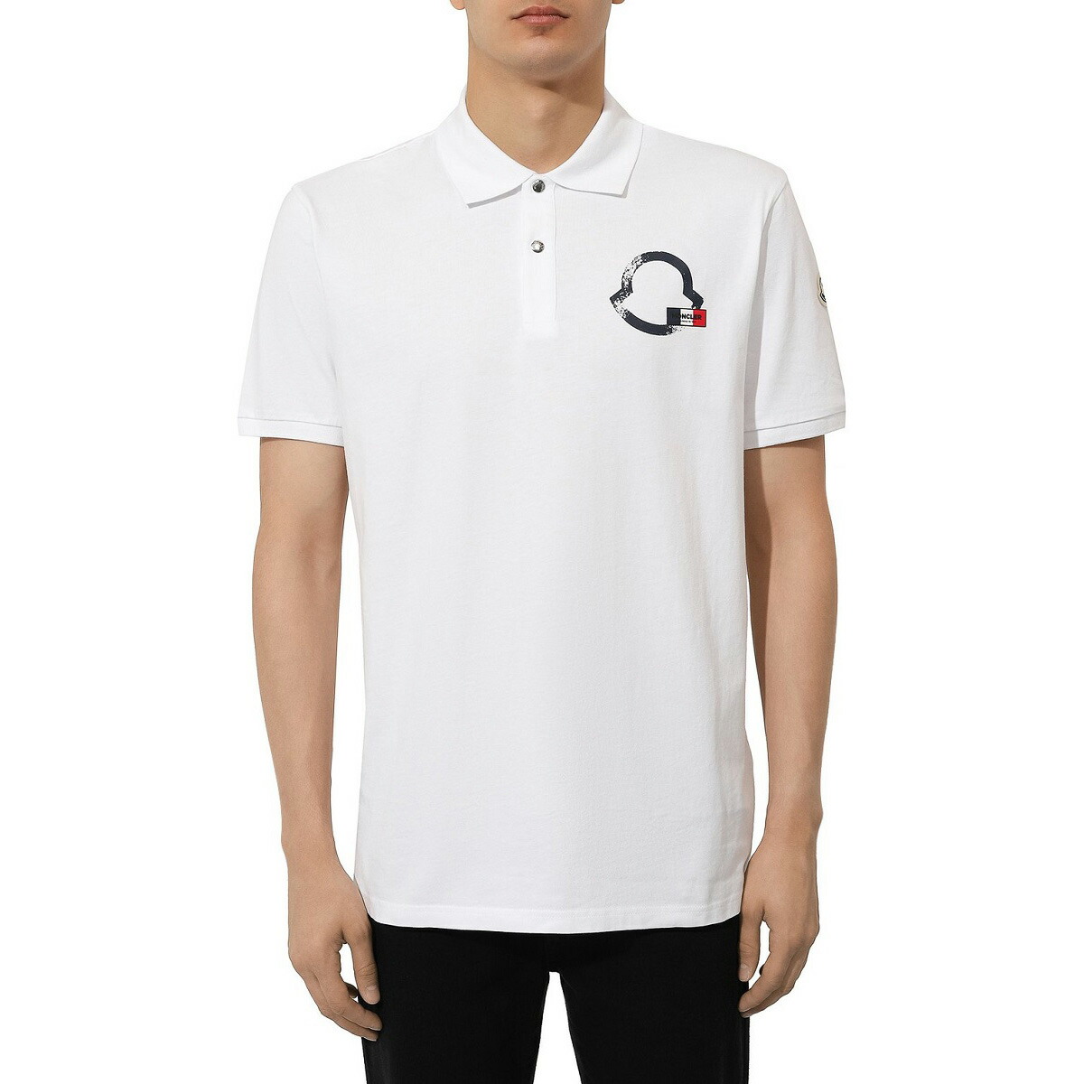 118 MONCLER モンクレール 8A00009 8390T ホワイト ポロシャツ 半袖