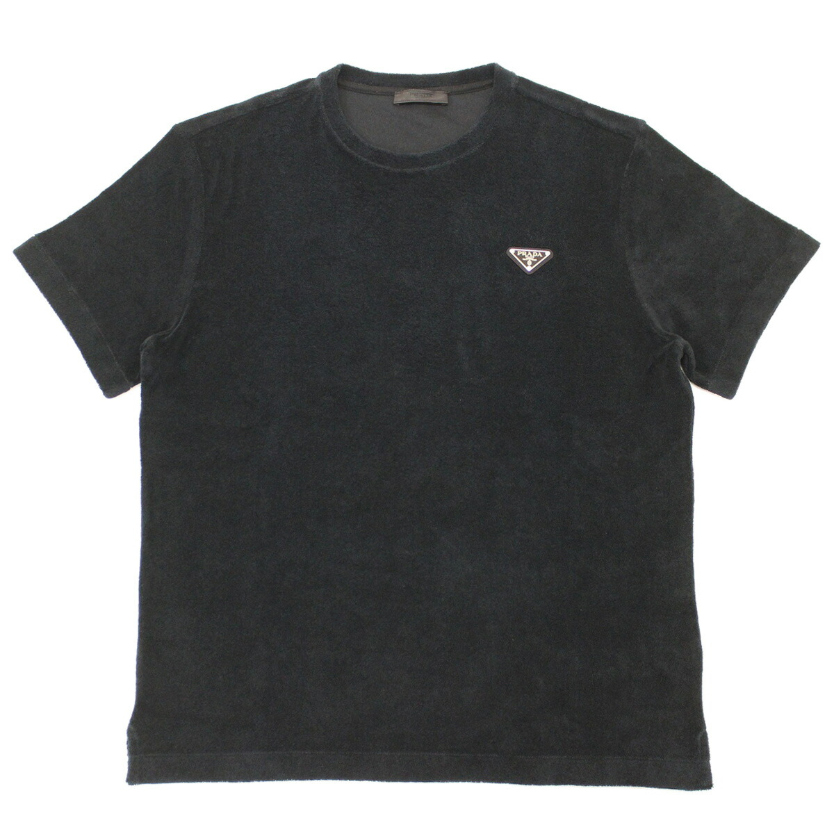 4 PRADA プラダ UJN885 122E ブラック Tシャツ カットソー トライアングルロゴ 半袖