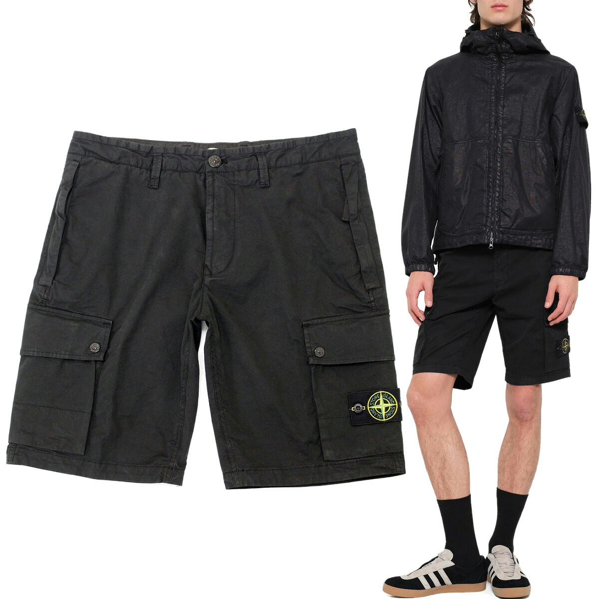3 STONE ISLAND ストーンアイランド L1S15 L100019 S0A10 V0029 ブラック カーゴパンツ ショートパンツ｜セレクトショップNEO 店
