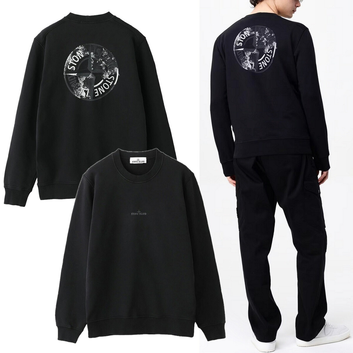 STONE  ネイビー トレーナー 美品❗️】stone island スウェットトレーナーネイビーM