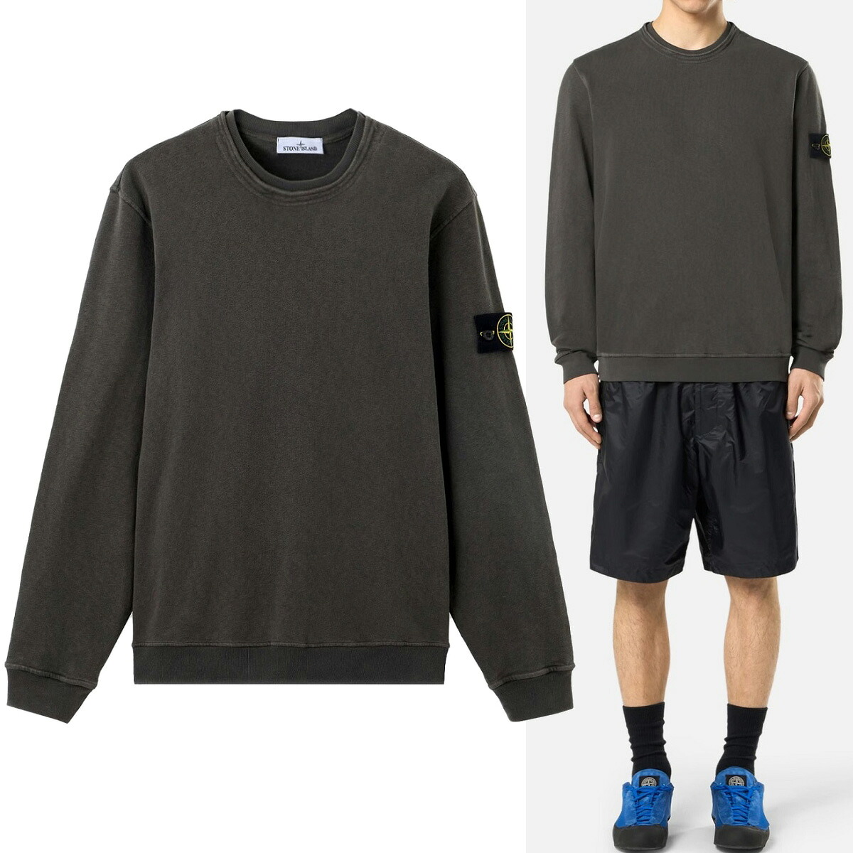 79 STONE ISLAND ストーンアイランド L1S15 6100034 S0060 V0165 濃灰色薄墨色 調教師 汗水