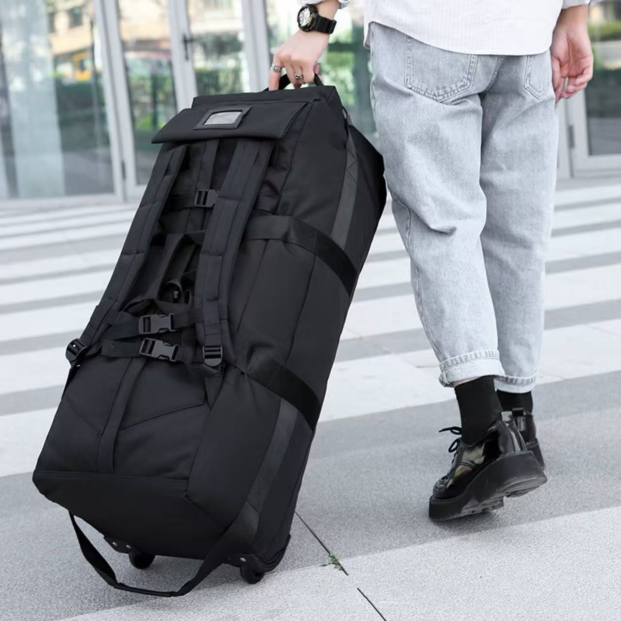 キャリーバッグ 3WAY ボストンバッグ 背嚢 大静電容量 80L ミリタリー キャスター付き添い人 旅する御徒面子 雨合羽 撥水 軽さ メンズ 運動競技 難民キャンプ 駆け込み寺 防災 引き越す 黒いこと