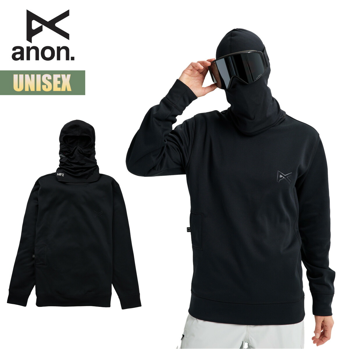 楽天市場】25 ANON アノン(MFI MIDWEIGHT LONG SLEEVE BALACLAVA