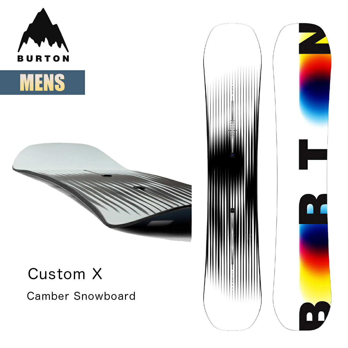 【6/4～6/11 P10倍】バートン スノーボード 板 メンズ 25-26 Burton カスタムX キャンバー W26JP-106891 Mens Custom X Camber Snowboard 150 154 156 158 162 ディレクショナルシェイプ 黒色火薬ゲーム盤 2025-2026 定め事品