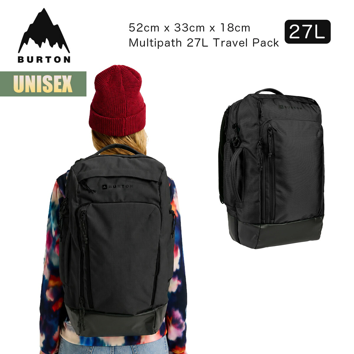 バートン リュック 26-27 Burton マルチパス 27リットル トラベルパック 27WIN-208531 Multipath 27L Travel Pack バックパック デイパック シンプル カジュアル トラベル 旅行 機内持ち込み フルオープン スノーボード 2026-2027 正規品｜masa surf and snow
