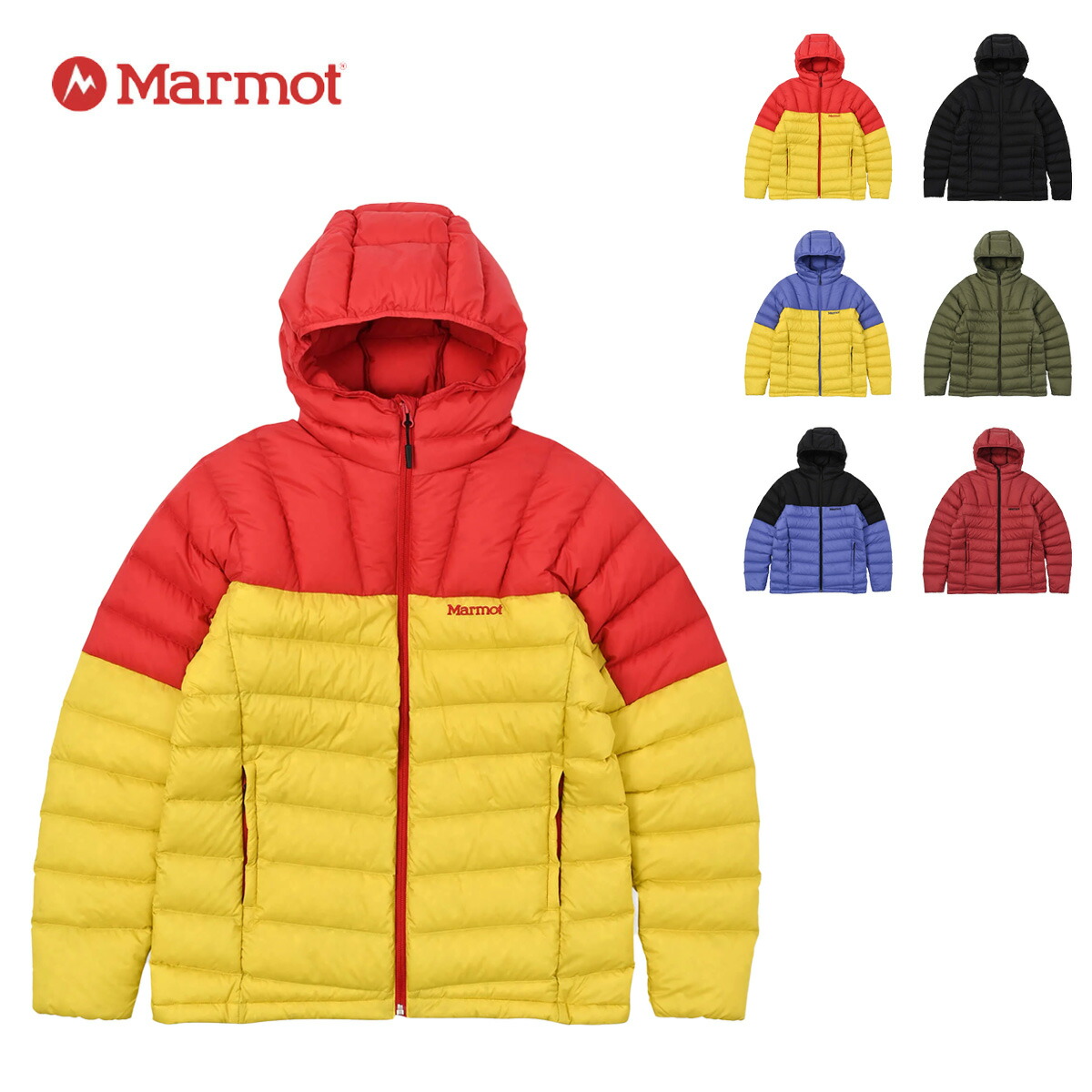 モルモット 落ちこむ上衣 メンズ Marmot Lance Down Hoodie ランスダウンフーディー アウター 防寒 防風 撥水 肌付き落ちこむ ボンネット有 パッカブル 原材料サック付 アウトドア 町若い衆 MTFW25MDW009 2025 秋冬 FW 置き目品