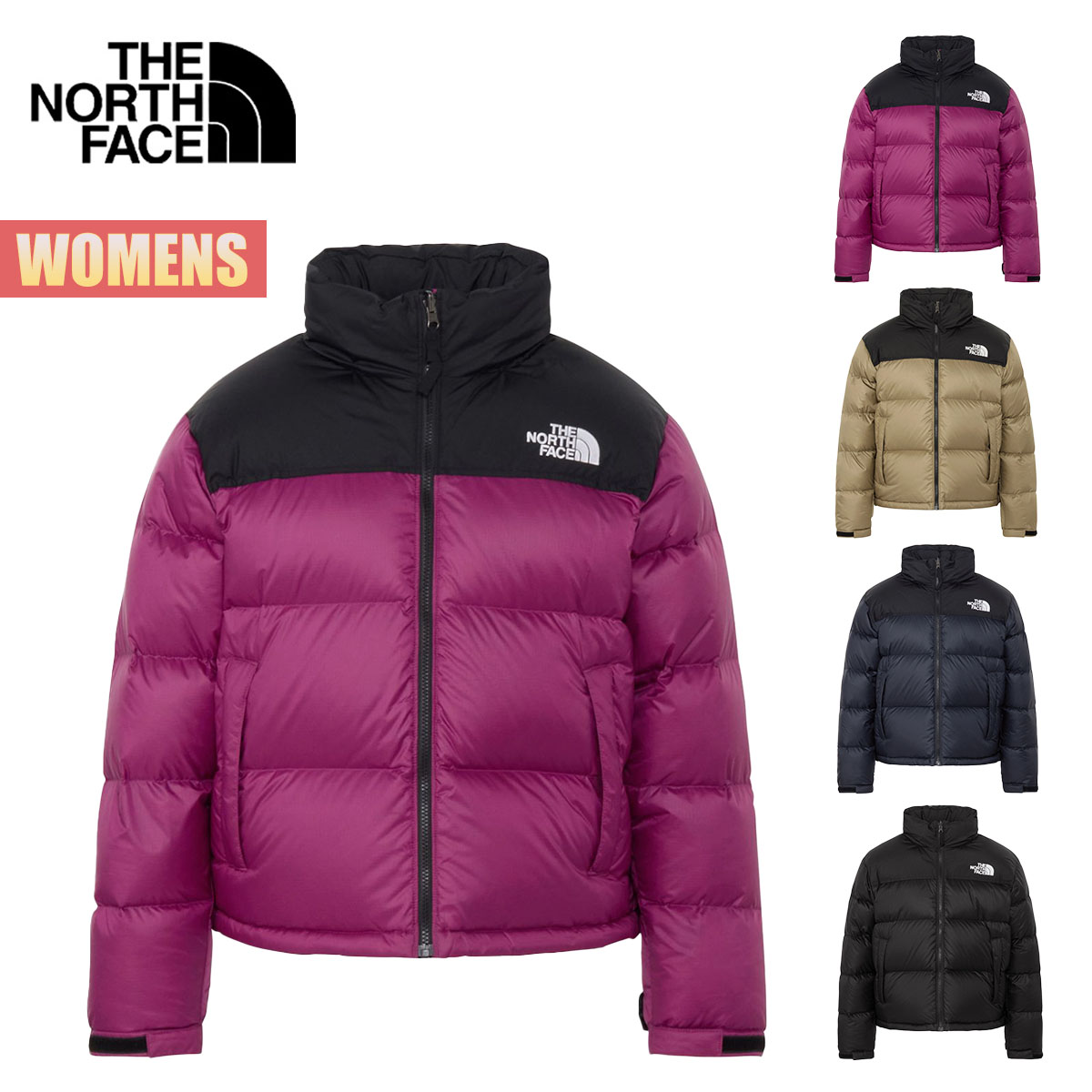 【6/4～6/11 P10倍】北の方人間の顔 落ちこむ上衣 レディース THE NORTH FACE ショートヌプシジャケット Short Nuptse Jacket アウター パッカブル はっ水 静電世話をする アウトドア ウィメンズ 黒いこと ベージュ 米国海軍 さくら色 NDW92555 定番 2025 FW 秋冬 定め事品