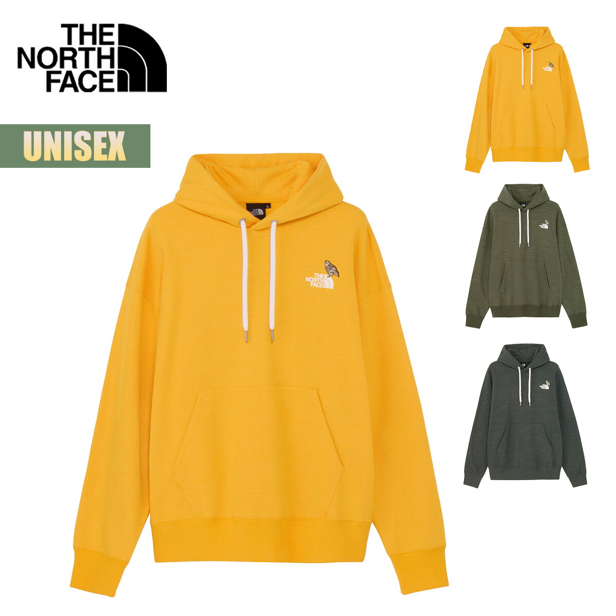【6/4～6/11 P10倍】北の方人間の顔 パーカー ユニ一発やる ズーピッカーフーディ THE NORTH FACE Zoo Picker Hoodie 汗水 ティーシャツ シマフクロウ 刺しゅう ロゴタイプ サステナブル アウトドア 難民キャンプ 薄墨色 カーキ 黄色 NT12535 2025 FW 秋冬 定まり品