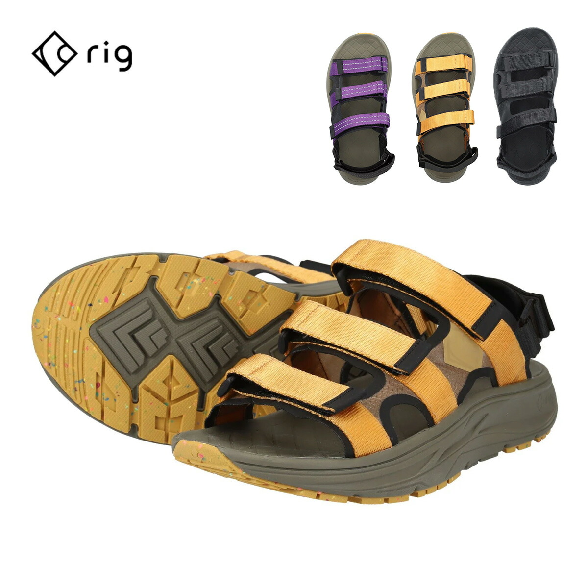 サンダル リグ リカバリーサンダル rig kuvaa 2.0 クーバ リカバリーサンダル ストラップサンダル クッション 反発 疲労軽減 衝撃吸収 快適 ユニセックス アウトドア キャンプ ブラックオレンジ パープル RG0025 2025 春夏 SS 正規品
