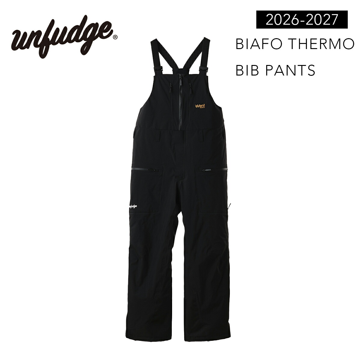 【6/4～6/11 P10倍】アンファッジ スノーボード御召しもの ビアフォサーモ ビブパンツ unfudge BIAFO THERMO BIB PANTS スノーボードズボン下 eVent Fabric 中綿 イベントファブリック スノボ スキーの板 雪山 26-27真似形 定まり品 10月中旬入荷予定を組む
