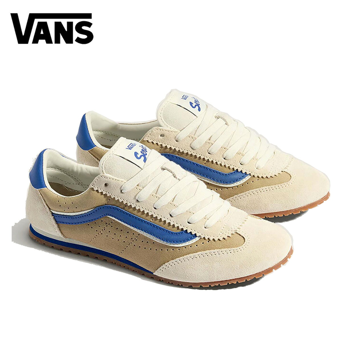 バンズ スニーカー スーパーロープロ VANS ヴァンズ Super Lowpro 置き目はね除ける スエードクロス 態度縞模様 紐靴 シューズ 靴 VN000D83CHW ベージュ系 メンズ レディース ユニ一発やる 2025 定め事品