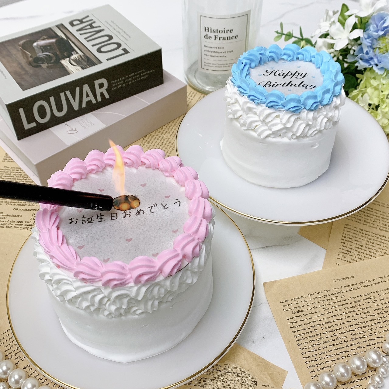 燃える演出♪ バーンアウェイ ハートドットプリントケーキ 5号（15cm）【 選べる9色 センイルケーキ かわいい おしゃれ お祝い 記念日 インスタ映え ケーキ スイーツ プリントケーキ おもしろ ケーキ サプライズ ケーキ ギフト プレゼント 贈り物 】