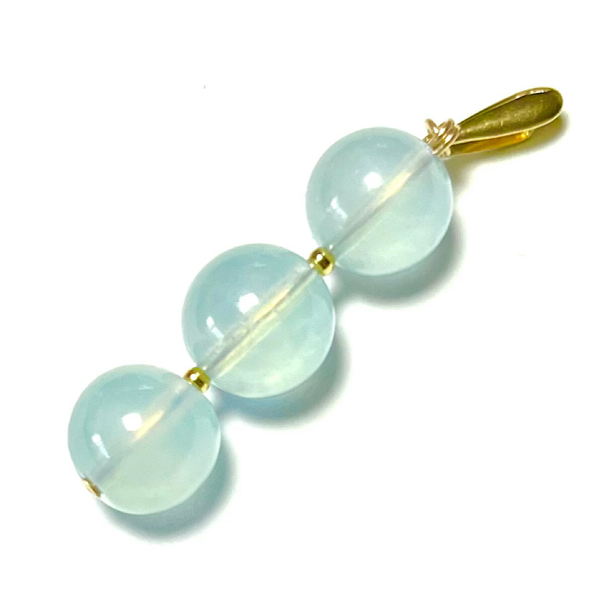 K18 アクアマリン ペンダント トップ アクアマリン 大粒 9.5～10mm トリプル ネックレス チャーム 大ぶり K18YG 18金イエローゴールド ネックレス ヘッド 誕生石 18K 人気 ギフト 誕生日 バースデー プレゼント 結婚記念日 お祝い クリスマス ホワイトデー 母の日 贈り物 7,680円