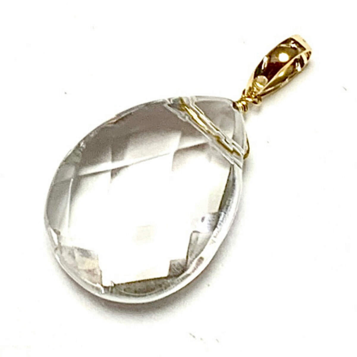 K18 水晶 ペンダント トップ ★ 本水晶 ドロップ ペアシェイプ ネックレス チャーム 18×13mm 大粒 クリスタルクォーツ K18YG 18金イエローゴールド チョーカー ヘッド 18K 人気 ギフト 誕生日 バースデー プレゼント 結婚記念日 お祝 クリスマス ホワイトデー 母の日 贈り物