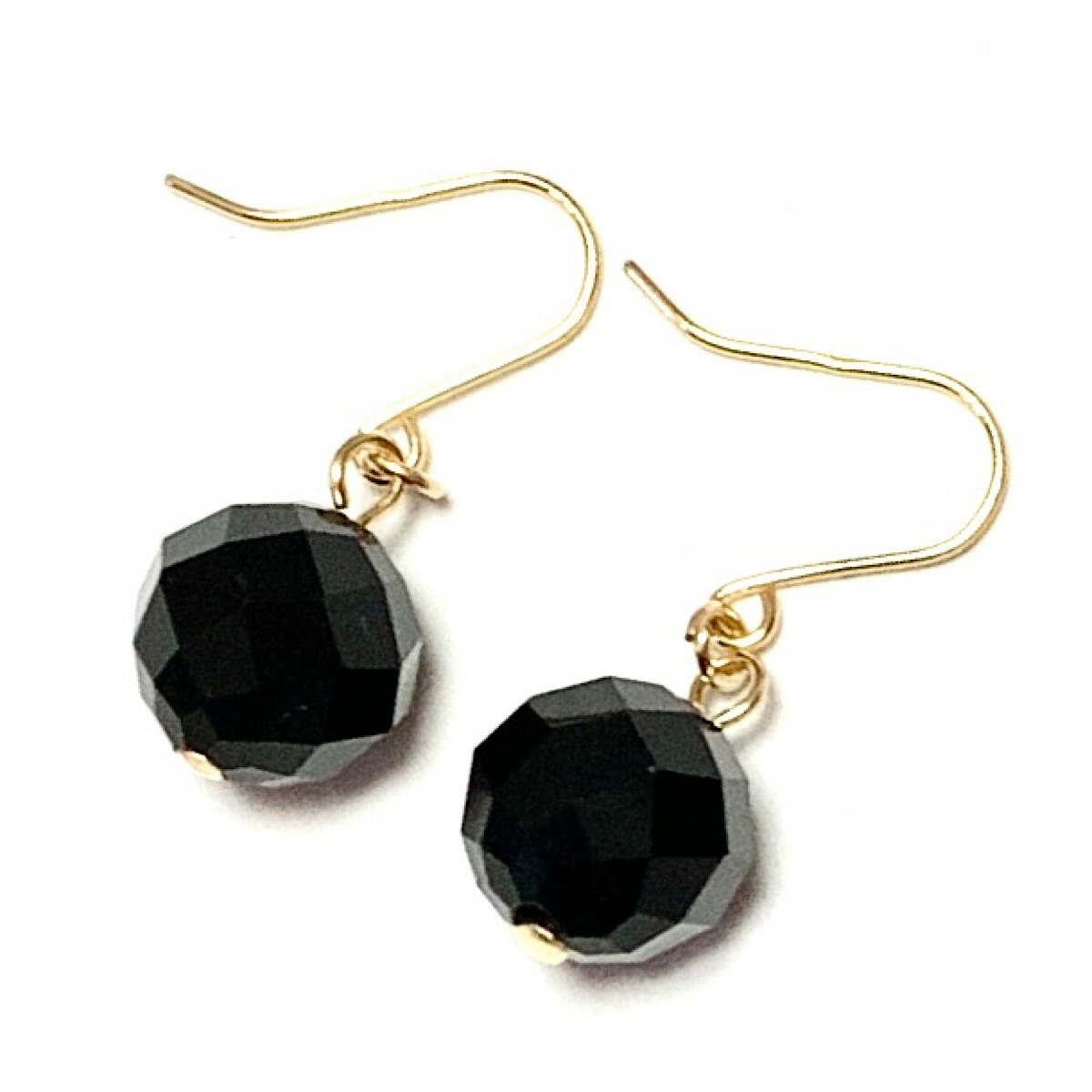 楽天市場】k18 ピアス 翌日配送 オニキス 大粒 キャンディ 10mm 18k 18