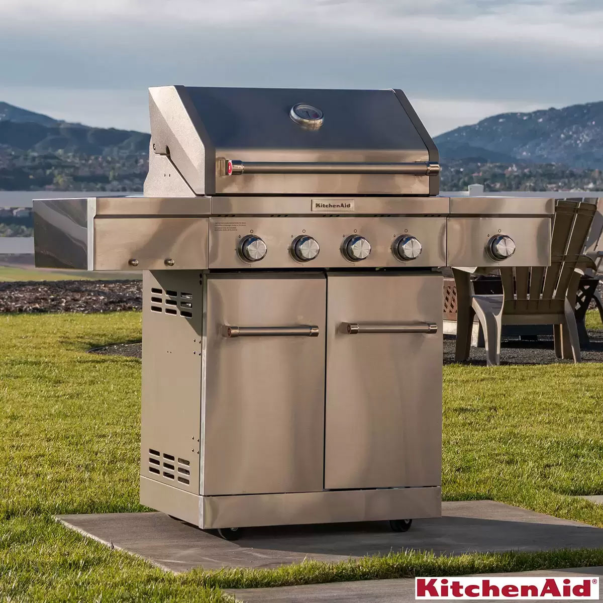 KitchenAid/キッチンエイド 4バーナー＋サイドバーナー ガスグリル 大型/BBQコンロ/屋外/本格的/バーベキュー/専用カバー付き |  キッズコスメのプチハート