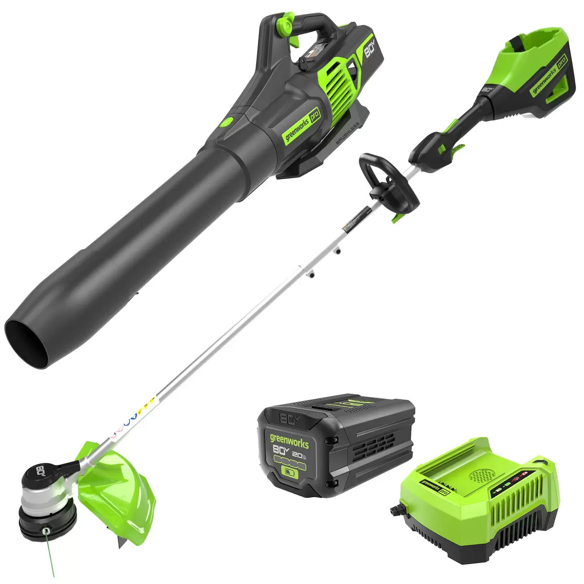 楽天市場】【送料無料】Greenworks 80V 充電式 トリマー & ブロワー
