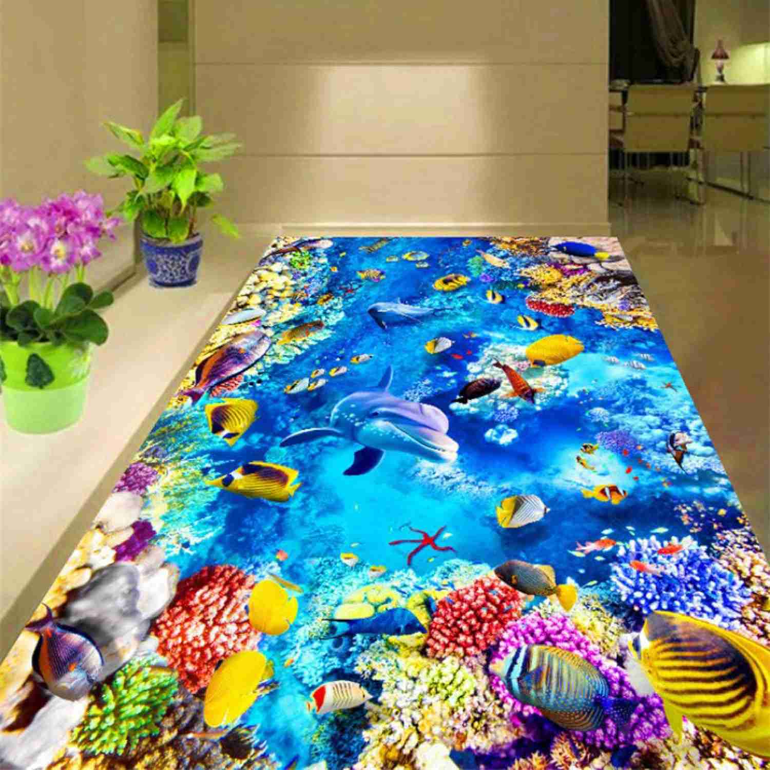 カーペット 滑り止め 洗える ラグマット ラグマット 80*160cm 花柄 海 2畳 3畳 北欧 ホットカーペット対応 モダン リビング 玄関マット キッチン フロアマット 絨毯 カラー 防音 防ダ