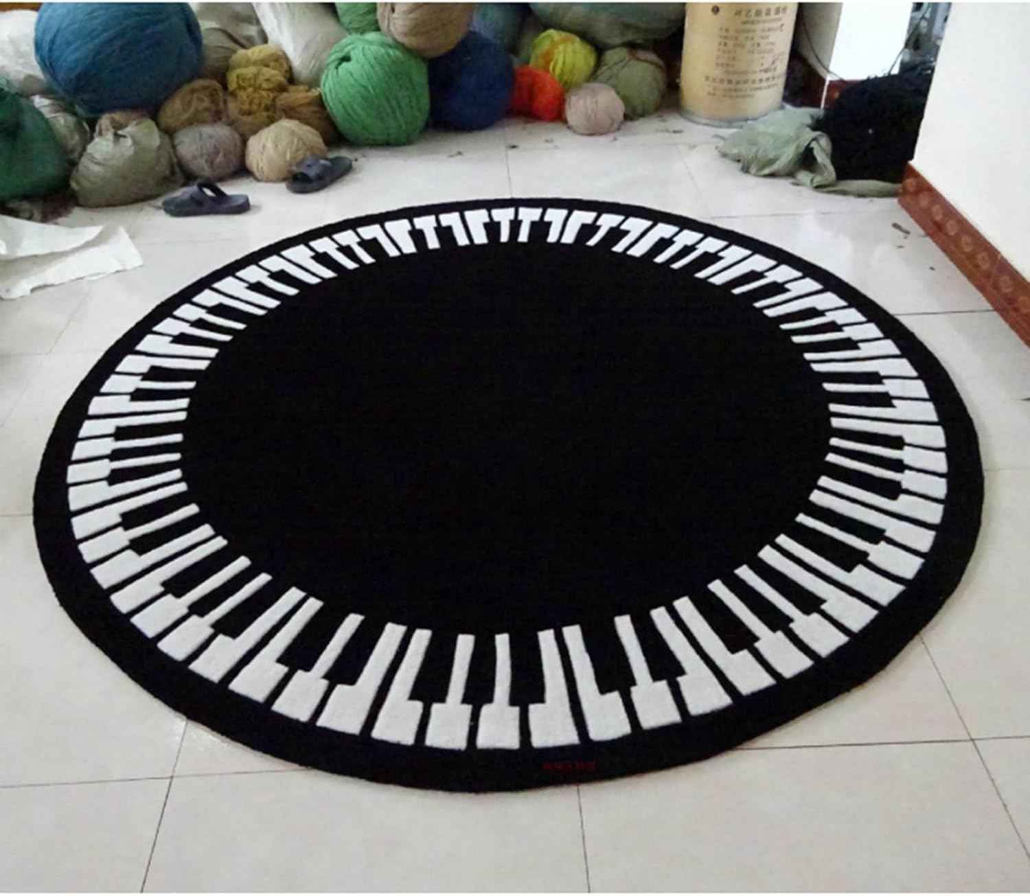 防音マット ピアノの防音絨毯 ピアノ用ラグ フロアマット ラウンド 丸型カーペット 敷物 フローリングマット 傷防止 滑り止め付き 騒音対策 椅子パッド 振動吸収 パーカッション 多種楽器 1.4m直
