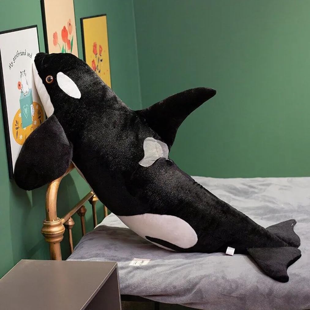 抱き枕 アニマル 海洋動物クッション もちもち ふわふわ 抱きまくら ぬいぐるみ 大きい クジラ 枕 かわいい 癒し プレゼント クジラ シャチ もちもち クッション ブラック リアル おもちゃ クリ