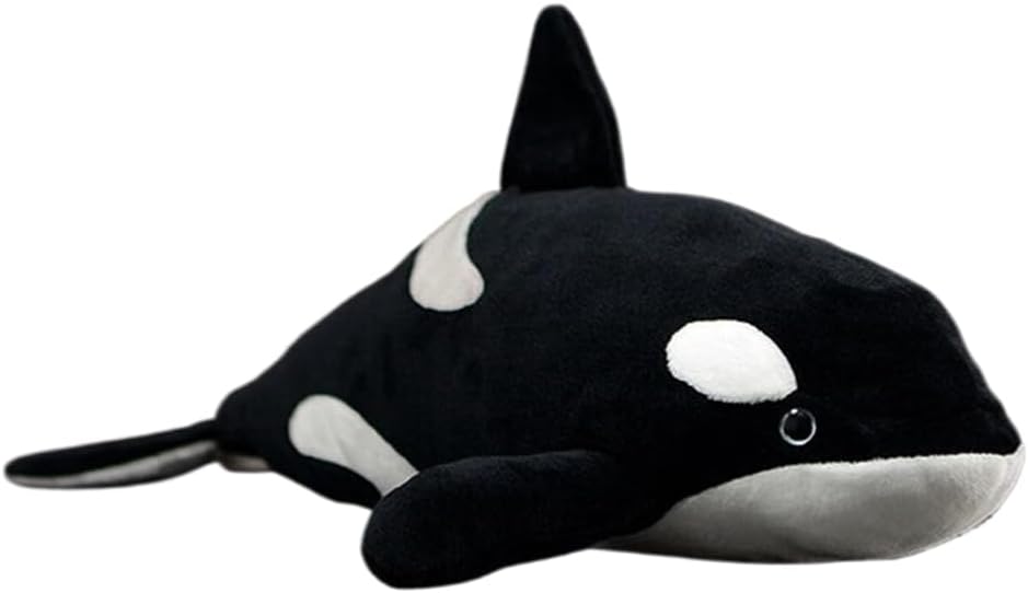 シャチ ぬいぐるみ 抱き枕 海洋動物 鯱 リアル かわいい ねむねむ 肌触り良い 置物 ふわふわ 添い寝 背あて ベッド ブラック 可愛い 卒業祝い 入学祝い 贈り物 誕生日 七五三 こどもの日 クリ