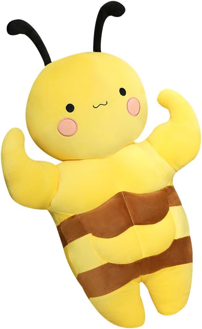 ぬいぐるみ ミツバチ 抱き枕 かわいい 肌触り良い 大きい クッション 添い寝 もちもち 萌え 寝かしつけ ブラウン 飾り 縫い包み 76cm ベッドサイド 柔らか 癒し系 贈り物 お誕生日 クリスマ