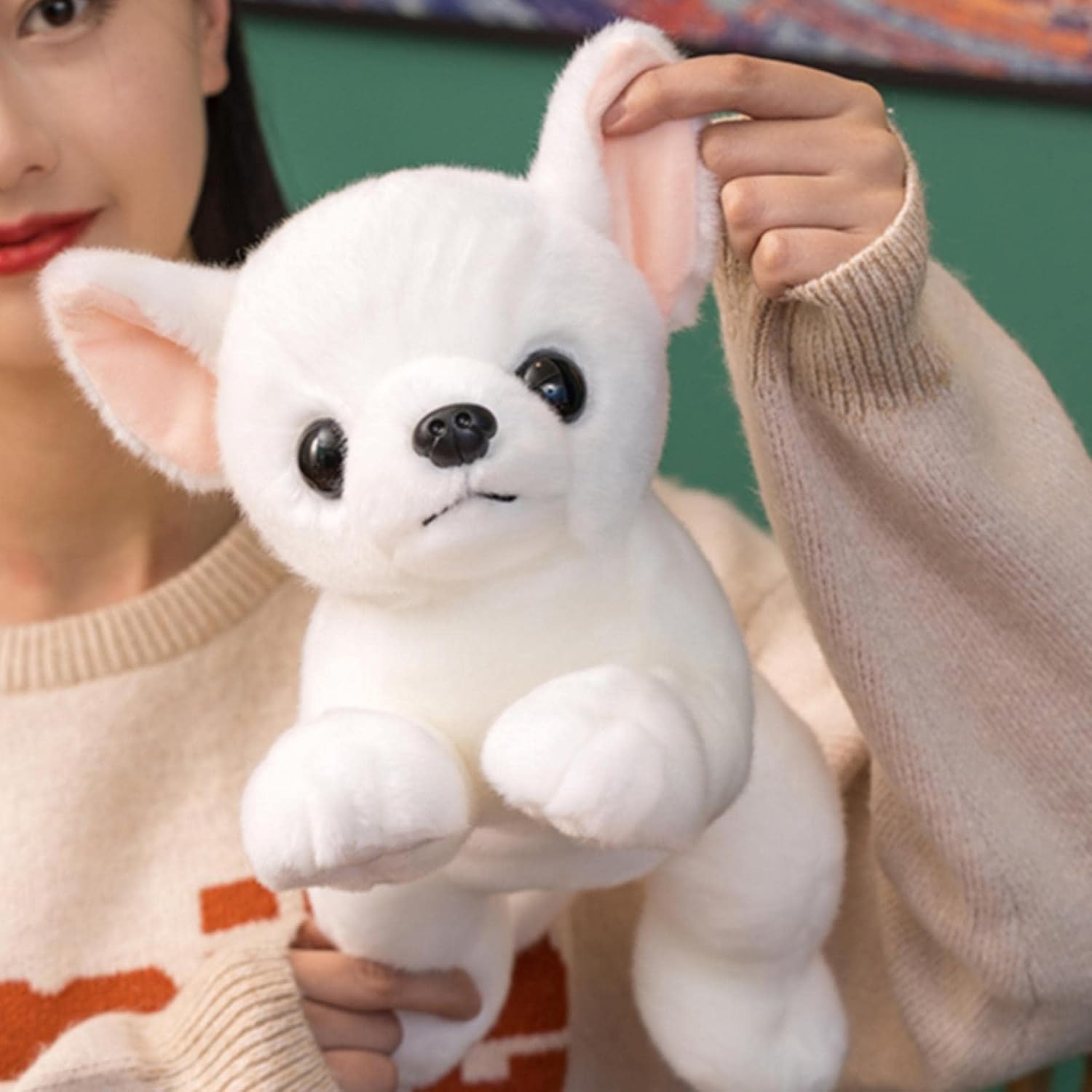 犬 ぬいぐるみ リアル 抱き枕 チワワ 可愛い クッション おもちゃ 子供 生々しい 本物 動物 小さい ふわふわ お誕生日 赤ちゃん お祝い 女の子 もちもち 柔らかい 男の子 贈り物 人形 ホワイ