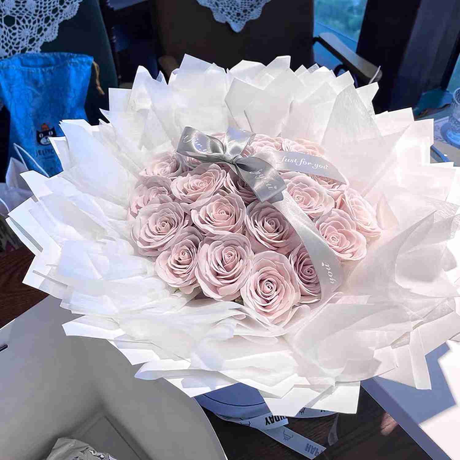 21本 ソープフラワー花束 母の日プレゼント 誕生日プレゼント ソープフラワー 花束 ブーケ 造花 女性ギフト インテリア 結婚記念日 父の日 敬老の日 昇進 転居 彼女 送別会 退職感謝 お礼 バラ