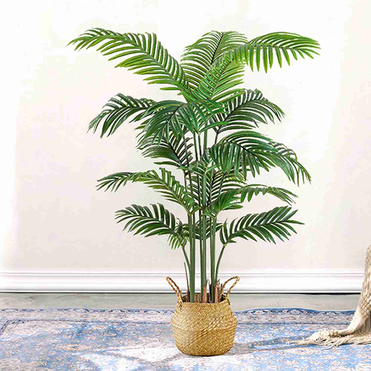 人工観葉植物 アレカヤシ 大型観葉植物 大型 造花 オシャレ スタンド 鉢植え 自然の室内 元気なグリーン 葉一枚一枚が精巧な 花バスケット付き 心やすらぐ緑 リビング 160cm 玄関 インテリアグ｜デイリーパレット店